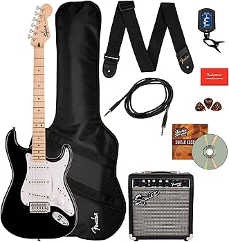 Amazon.com: Fender Squier Sonic Strat Pack - Black Bundle with